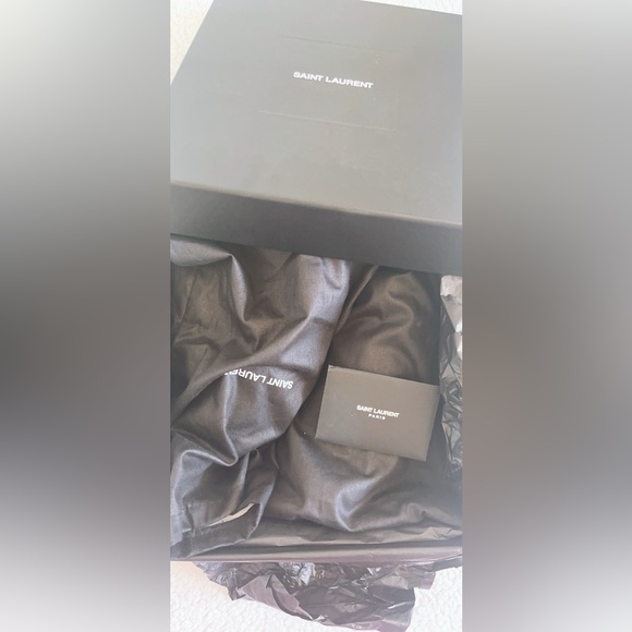 Saint Laurent Georgia Sandals In Crepe Satin With Rhinestones - Picture 14 of 16